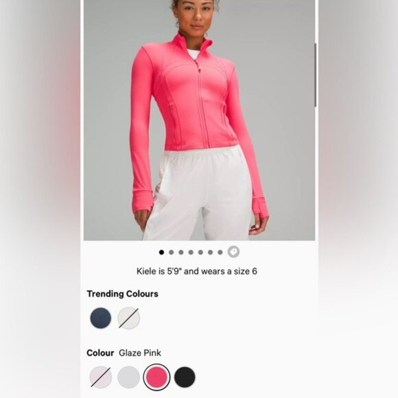 🆕Lululemon🍋 Define Cropped Jacket Colour Glaze Pink Sz 4 - Picture 6 of 10